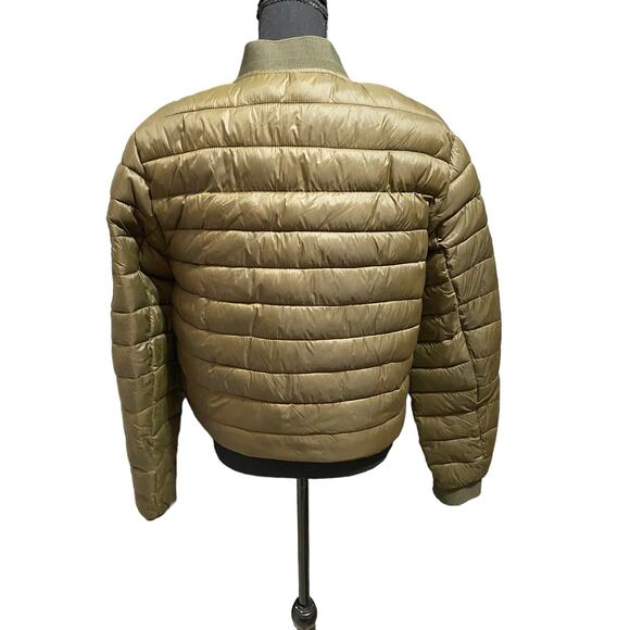 GUESS Men's Light Weight Long Sleeve Elastic Cuffs Bomber Puffer Olive Jacket S - Picture 4 of 8